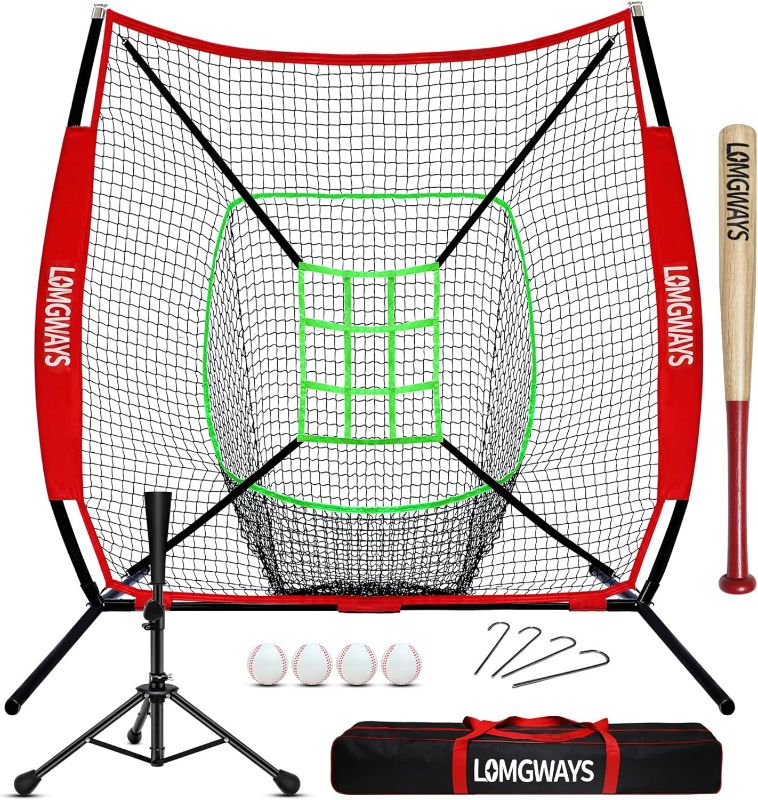 Photo 1 of 
7'x7' Baseball Practice Net for Hitting and Pitching,