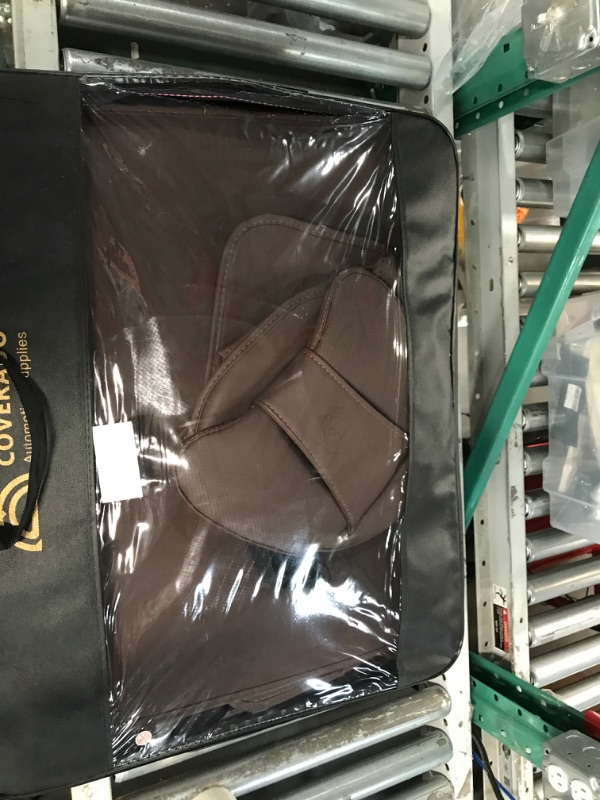 Photo 2 of Coverado Front and Back Seat Covers 5 Pieces, Waterproof Nappa Leather Auto Seat Protectors Brown