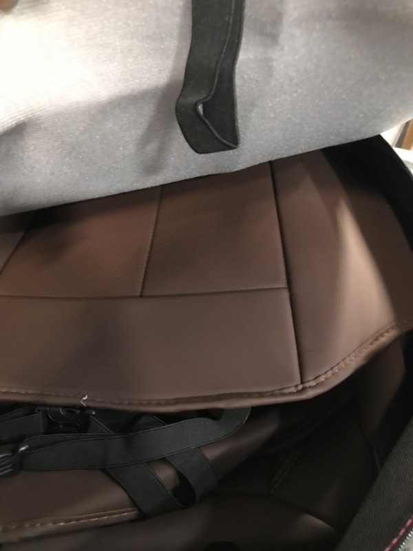 Photo 3 of Coverado Front and Back Seat Covers 5 Pieces, Waterproof Nappa Leather Auto Seat Protectors Brown