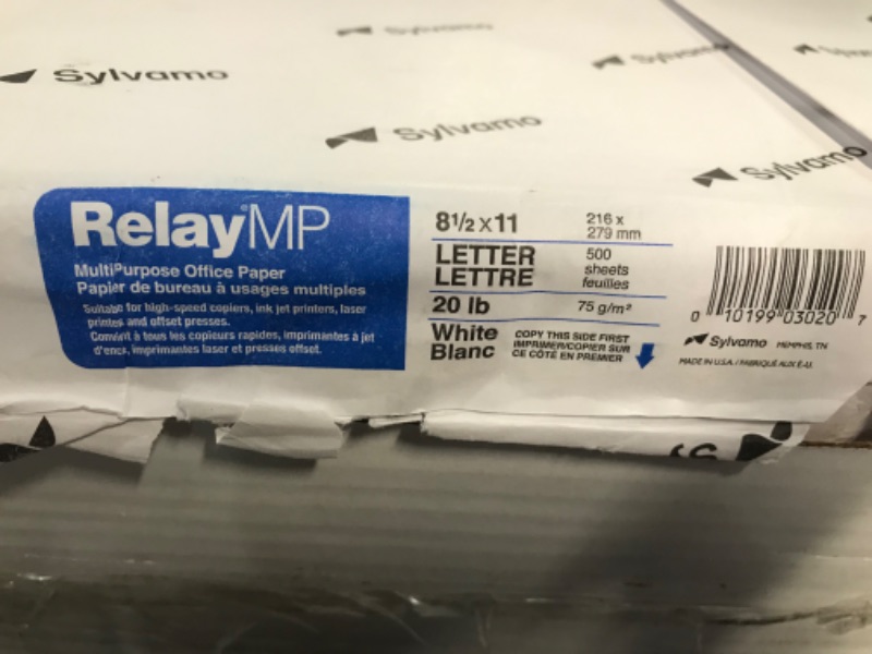 Photo 4 of Relay MP, Multipurpose Copy Paper, 20lb, 8.5 x 11, 92 Bright - 10 Ream Carton / 5,000 Sheets (013020C) 10 Ream 8.5x11