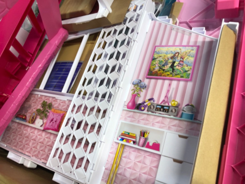 Photo 3 of Barbie Dreamhouse, Doll House Playset with 70+ Accessories Including Transforming Furniture