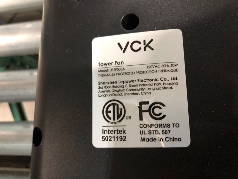 Photo 3 of **PARTS ONLY** 
VCK Tower Fan, 80° Oscillating Fans with Remote, 36'' Quiet Cooling Fan,Adjustable 3 Speeds