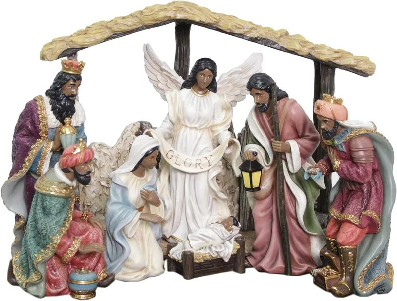Photo 1 of ***MISSING READ NOTES***MEMBERS MARK 9 Piece Nativity Set Multicultural