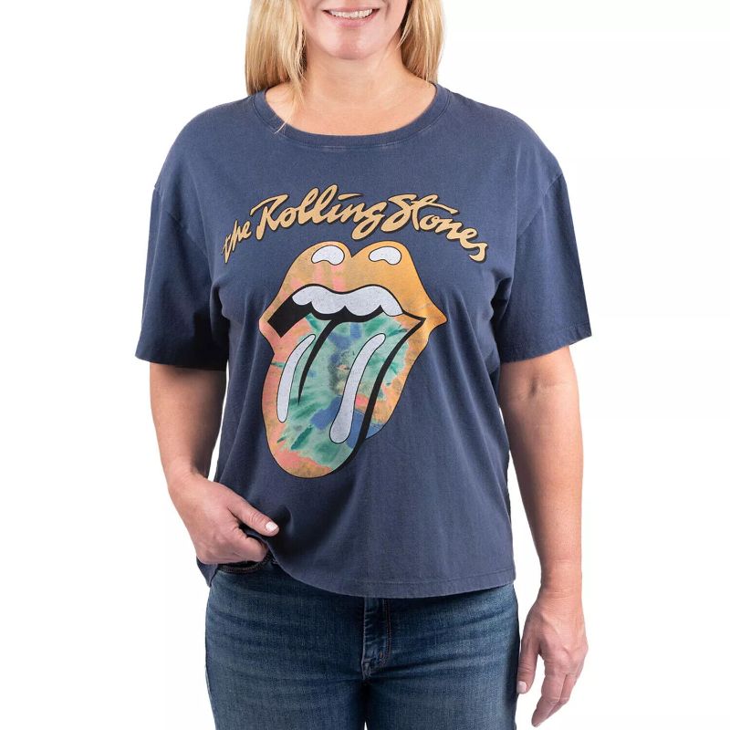 Photo 1 of NWT The Rolling Stones Women's Navy Blue Tee L
