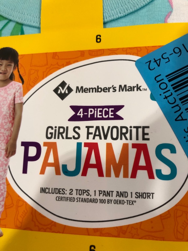 Photo 4 of Member's Mark Girl's 4-Piece Snug Fit Mix-N-Match Favorite Pajamas Set