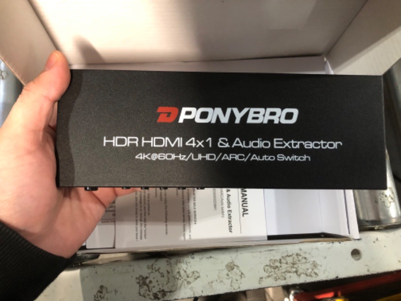 Photo 4 of PONYBRO 5 Port 4K 60Hz HDMI Switch with Audio Extractor and ARC Matte Gray  