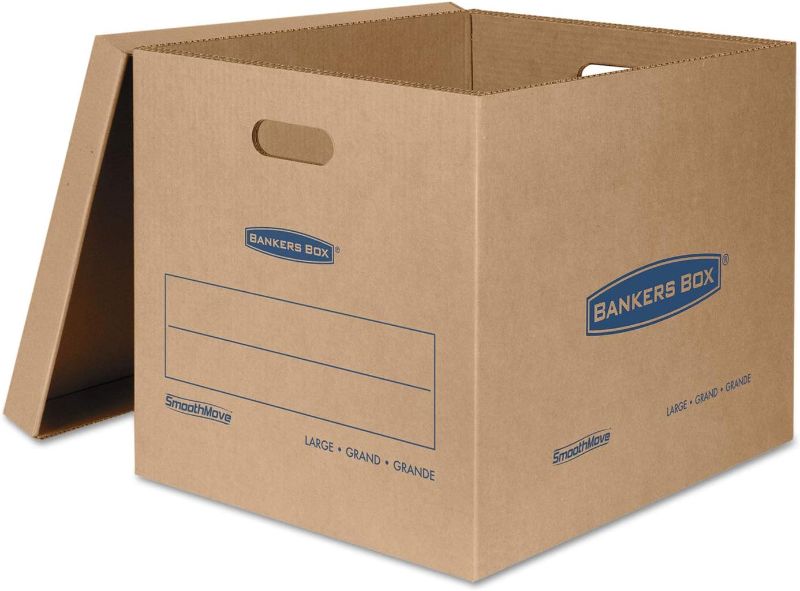 Photo 1 of Bankers Box SmoothMove Classic Moving Boxes, Large, 21 x 17 x 17 Inches, 5 Pack (7718201) & SmoothMove Classic 