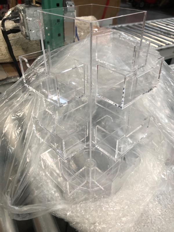 Photo 1 of Menkxi Acrylic Rotating Business Card Holder 3 Tier Spinning Greeting Card Display Rack Rotating Display Stand Clear 