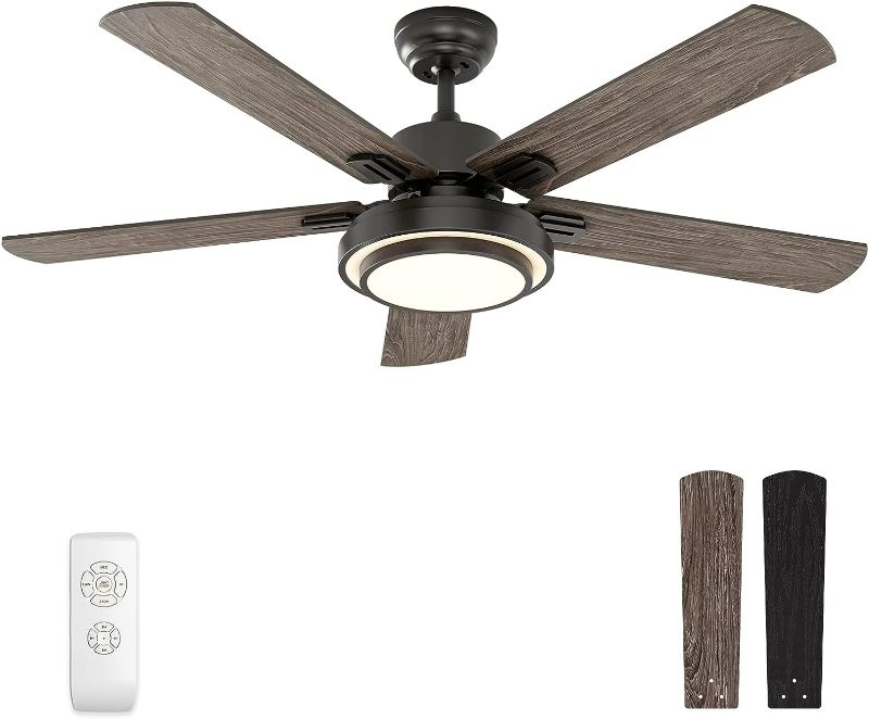 Photo 1 of *****STOCK IMAGE FOR SAMPLE*****
**NONREFUNDABLE**FOR PARTS OR REPAIR**SEE NOTES**
Indoor LED Matte Black Hugger Ceiling Fan with Light Kit, 5 Reversible Blades and Reversible Motor