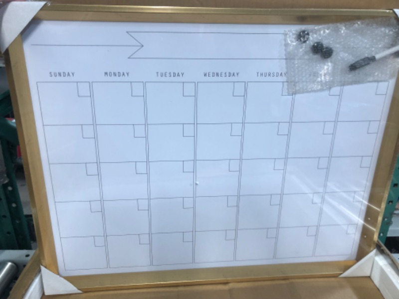 Photo 2 of DesignOvation Calter Modern Framed Magnetic Dry Erase Monthly Calendar, Gold