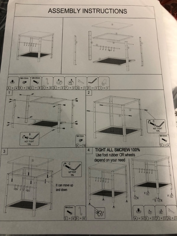 Photo 1 of Rustic End Table, 2-Tier Side Table with Adjustable Height Shelf, 19.7" x 19.7" x 24", 143 lb Weight Capacity