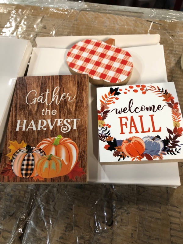 Photo 2 of **NONREFUNDABLE BUNDLE OF 3 PACKS**3 Pieces Fall Wooden Signs Welcome 