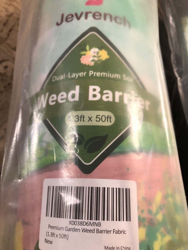 Photo 3 of **NONREFUNDABLE BUNDLE OF 2** Jevrench 5oz Weed Barrier Landscape Fabric Heavy Duty, 1.3ft x 50ft Dual-Layer 