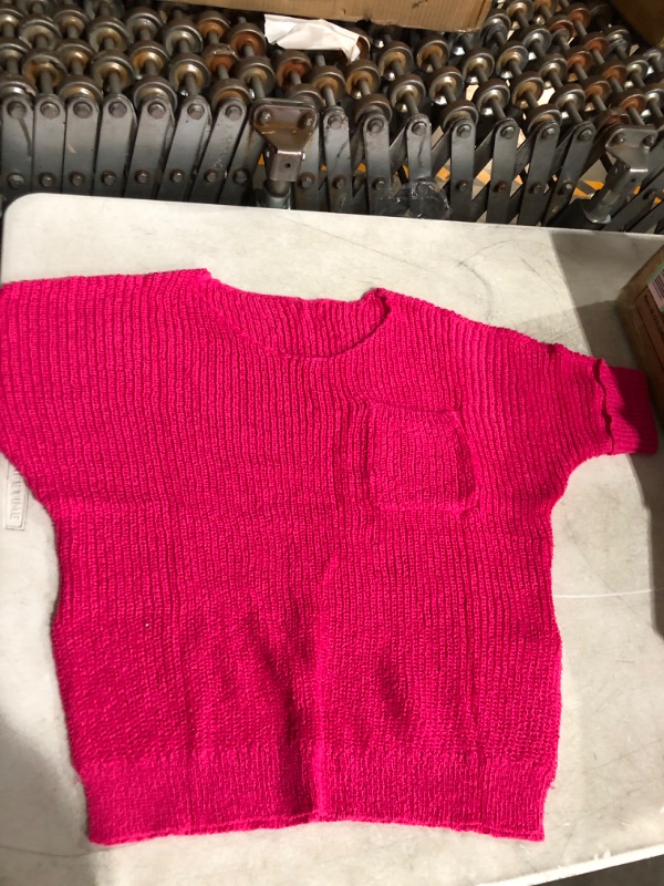 Photo 2 of **SIMILAR TO STOCK PHOTO**
PINK-SHEWIN Womens  Crewneck Batwing Sleeve Off Shoulder Crochet Knit Top M Rose 