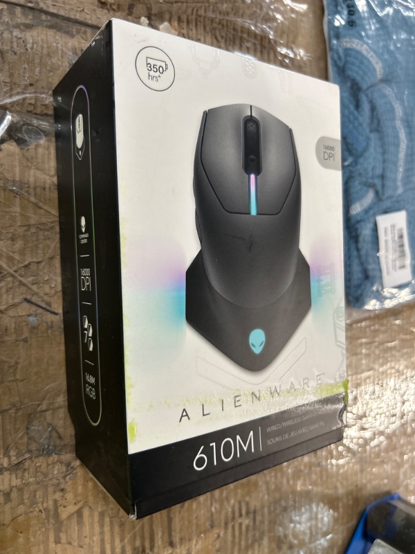 Photo 2 of Alienware Wired/Wireless Gaming Mouse AW610M: 16000 DPI Optical Sensor - 350 Hour Rechargeable Battery Life - 7 Buttons - 3-ZONE Alienfx RGB Lighting, Dark Side of the Moon Alienware AW610M Wired/Wireless Gaming Mouse Gaming Mouse Dark Side of the Moon