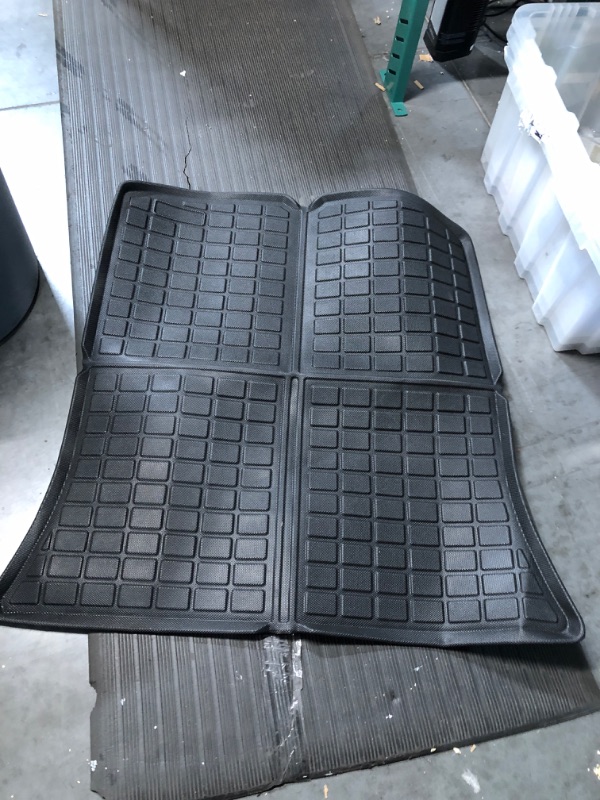 Photo 2 of All Weather Cargo Liners Rubber Waterproof Rear Cargo Tray Trunk Floor Mat for 2020 2021 2022 2023 Tesla Model Y 5-Seat Accessories (Rear Cargo Mat)