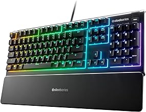 Photo 1 of SteelSeries Apex 3 RGB Gaming Keyboard – 10-Zone RGB Illumination – IP32 Water Resistant