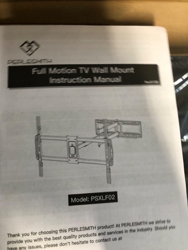 Photo 6 of PERLESMITH Long Arm Full Motion TV Wall Mount for 37-90 inch TVs with 47.64 inch Extension Articulating Arm, Corner TV Mount Swivel Rotate Tilt up to 132lbs, Max VESA 800x600 Fit 16” - 24” Wood Studs