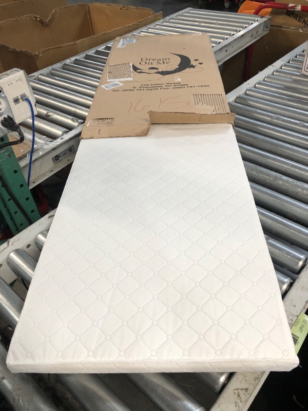 Photo 2 of Dream On Me Universal Cradle Mattress | Waterproof | 2” Fiber Core | Cradle Mattress 36" x 18" White Check Vinyl Cover