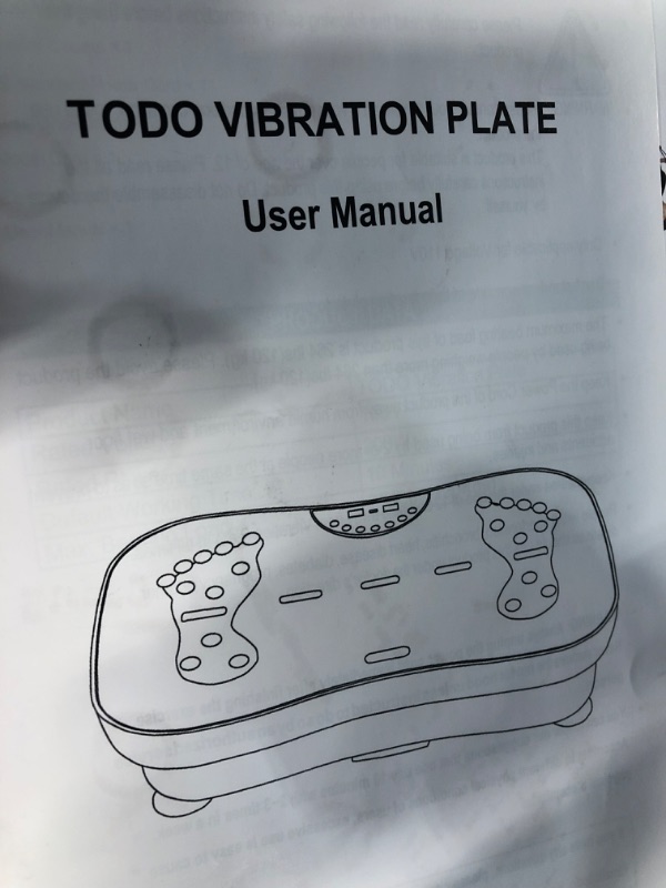 Photo 1 of **MISSING POWER CABLE** TODO Vibration Plate Exercise Machine Whole Body Vibration Machine for Relieving Muscle Tightness, Remote Control/3 Resistance Loops/Resistance Bands deep blue