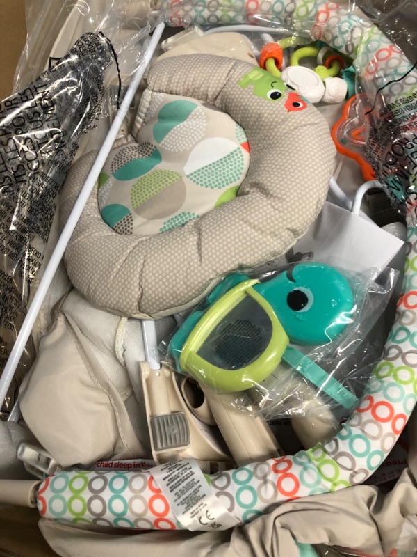 Photo 3 of **SEE NOTES**  Bright Starts Baby Bouncer Soothing Vibrations Infant Seat - Taggies, Music, Removable-Toy Bar, 0-6 Months Up to 20 lbs (Happy Safari)