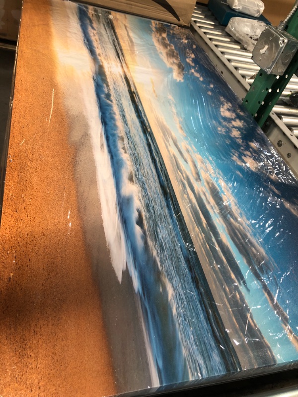 Photo 1 of YYYYHPP YP1975 Beach Pictures Wall Art Beach Sunrise Over The Tropical Sea Pictures Print on Canvas Beach Wall Decor Beach Paintings for Home Decor  29X58INCH