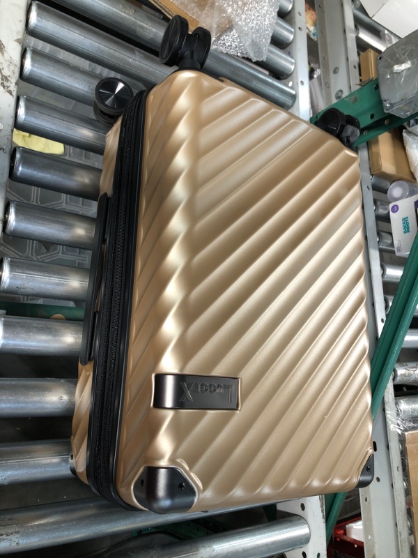 Photo 1 of LUGGEX Champagne Carry On Luggage 22x14x9 - Polycarbonate Expandable Hard Shell Suitcase with Spinner Wheels Champagne 20