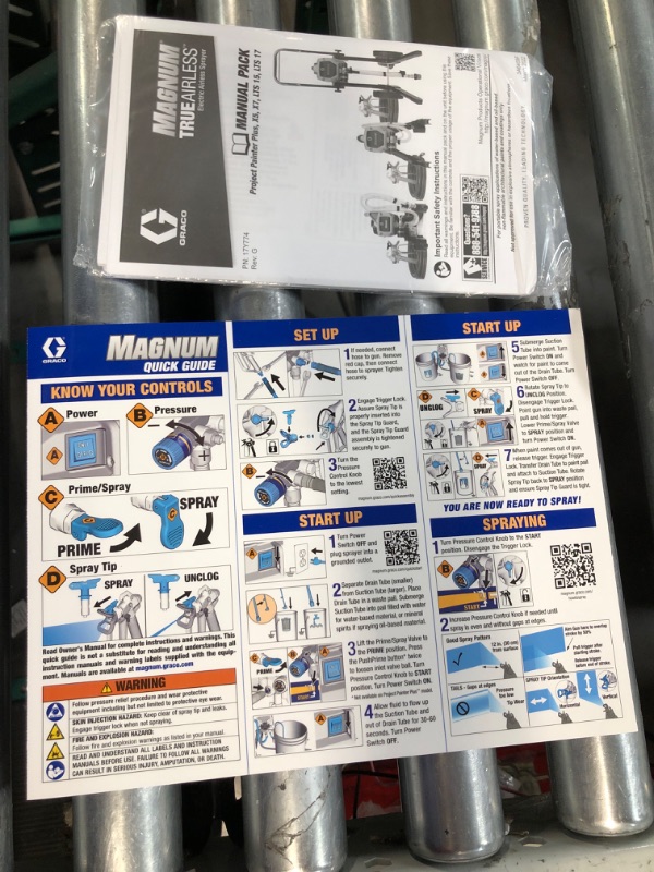 Photo 2 of *** PARTS ONLY ***
USED - Graco Magnum 262805 X7 Cart Airless Paint Sprayer, Gray Magnum X7 Airless Paint Sprayer