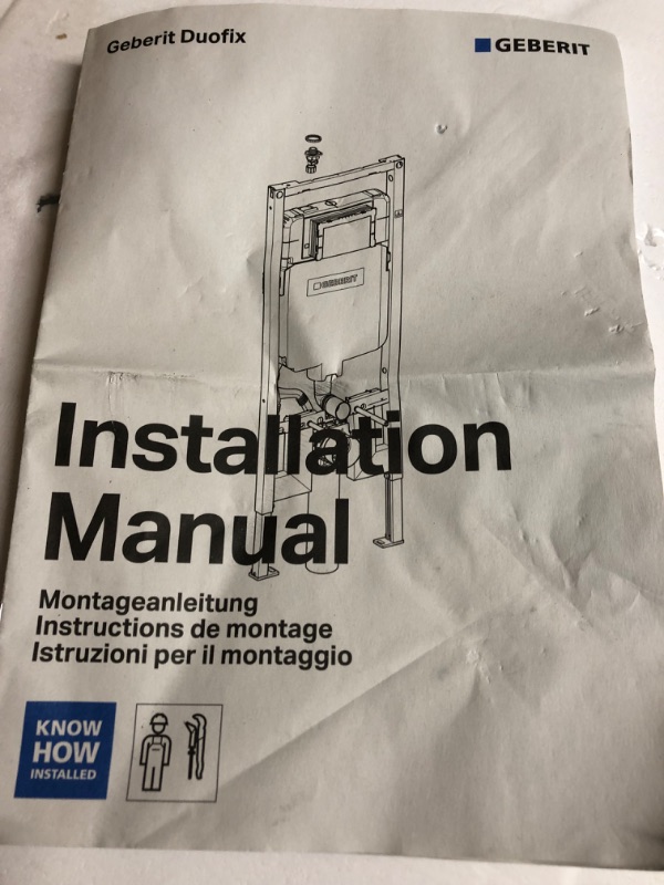 Photo 7 of **USED BUT APPEARS NEW**  Geberit Duofix 0.8/1.28 GPF Dual Flush In-Wall System with Sigma Concealed Tank for 2x4 Construction in White