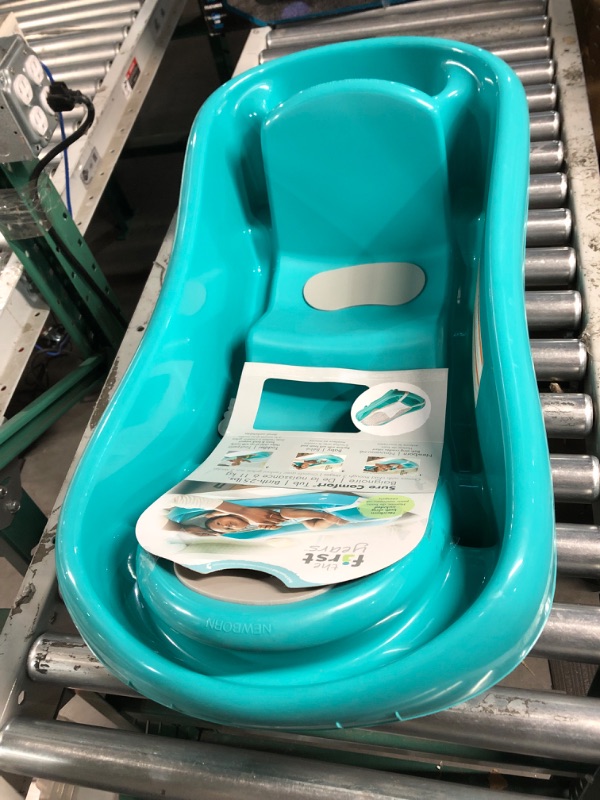 Photo 2 of **MISSING SLING** The First Years Sure Comfort Deluxe Newborn to Toddler Tub, Teal Aqua