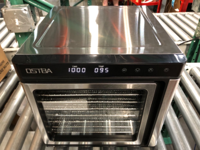 Photo 4 of **USED BUT APPEARS NEW**  OSTBA Food Dehydrator Machine, 9 Stainless Steel Trays Dehydrators for Food and Jerky, Herbs, Veggies, Fruits, Adjustable Temperature and 48H Timer, Overheat Protection, 1000W, Recipe Book Included