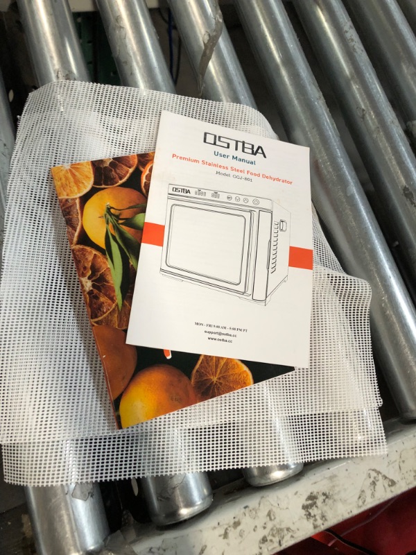 Photo 5 of **USED BUT APPEARS NEW**  OSTBA Food Dehydrator Machine, 9 Stainless Steel Trays Dehydrators for Food and Jerky, Herbs, Veggies, Fruits, Adjustable Temperature and 48H Timer, Overheat Protection, 1000W, Recipe Book Included