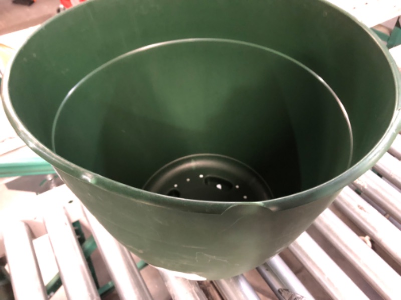 Photo 2 of **CHIPPED RIM SEE PHOTOS** 16" Planter with Drain Holes - Green