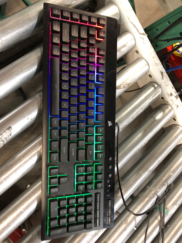 Photo 2 of Corsair K55 PRO LITE RGB Wired Membrane Gaming Keyboard (5-Zone Dynamic RGB Backlighting, Six Macro Keys with Stream Deck Integration, IP42 Dust and Spill Resistant, Dedicated Media Keys) Black