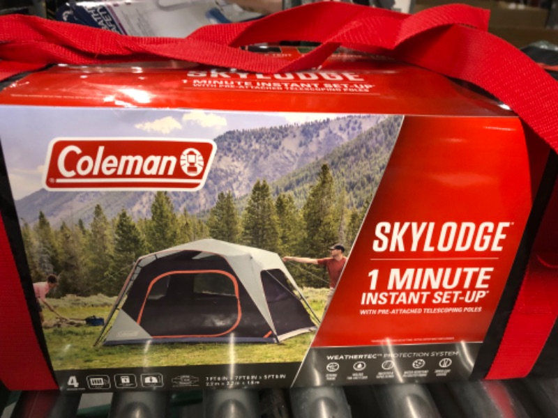 Photo 4 of Coleman Skylodge Camping Tent with Instant Setup, 4/6/8/10/12 Person Weatherproof Family Tent with Pre-Attached Poles, Convertible Screen Room, and Room Divider, Sets Up in About 1 Minute 4-person