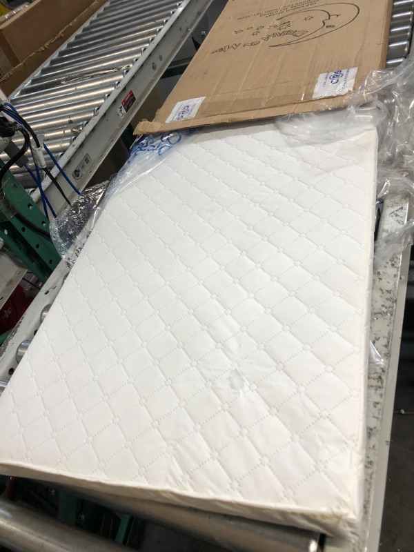 Photo 2 of **SEE NOTES**  Dream On Me Universal Cradle Mattress | Waterproof | 2” Fiber Core | Cradle Mattress | Greenguard Gold Certified | 36" x 18" White Check Vinyl Cover