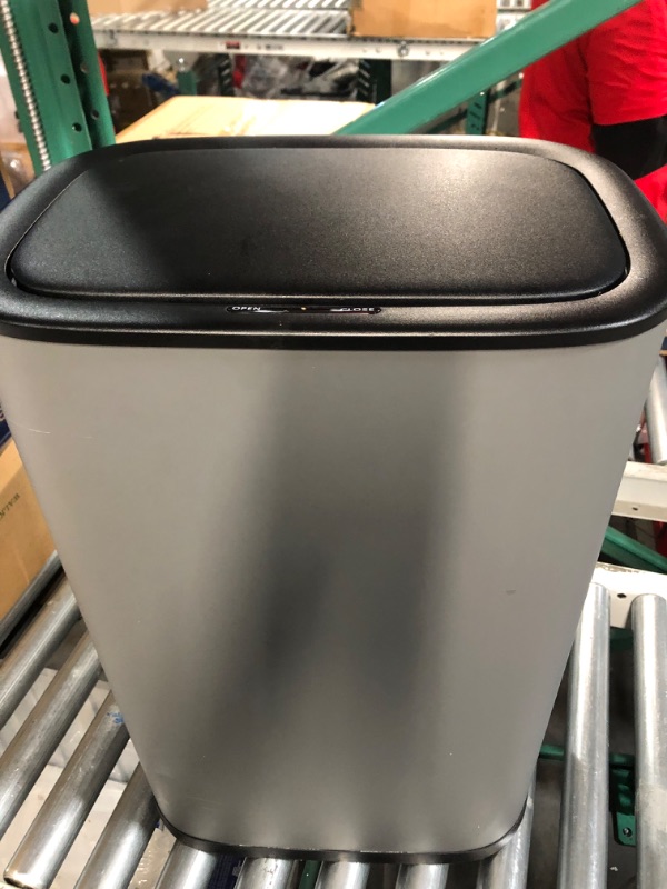 Photo 3 of **DENT, SEE PHOTOS** Automatic Trash Can with Lid,14.5 Gallon Smart Trash Can, 55L Motion Sensor Trash Can (use 13 Gallon Garbage Bags) for Bedroom, Bathroom, Kitchen, Office Grey