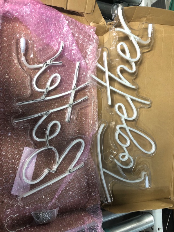 Photo 1 of **NO POWER CORD** Warm White Better Together Neon Sign, 24*10 +17*9 Inch Large Bridal Shower Wall Decor, Wedding Decorations for Reception, Wedding Neon Lights Signs for Engagement Party, Dimmable Switch and Power Adapter Included