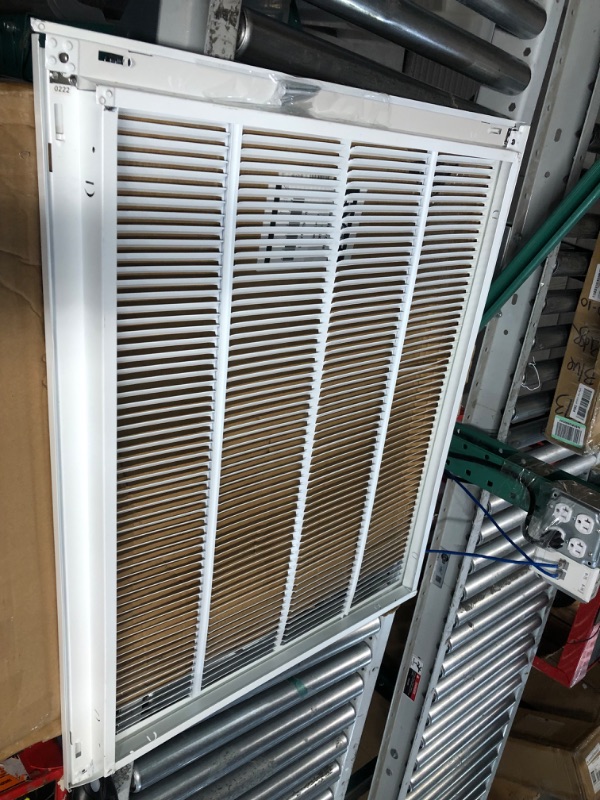 Photo 1 of **FOR PARTS/REPAIR ONLY, SEE NOTES**  24 X 30 Steel Return Air Filter Grille for 1 Filter - Removable Face/Door - HVAC DUCT COVER - Flat Stamped Face - White