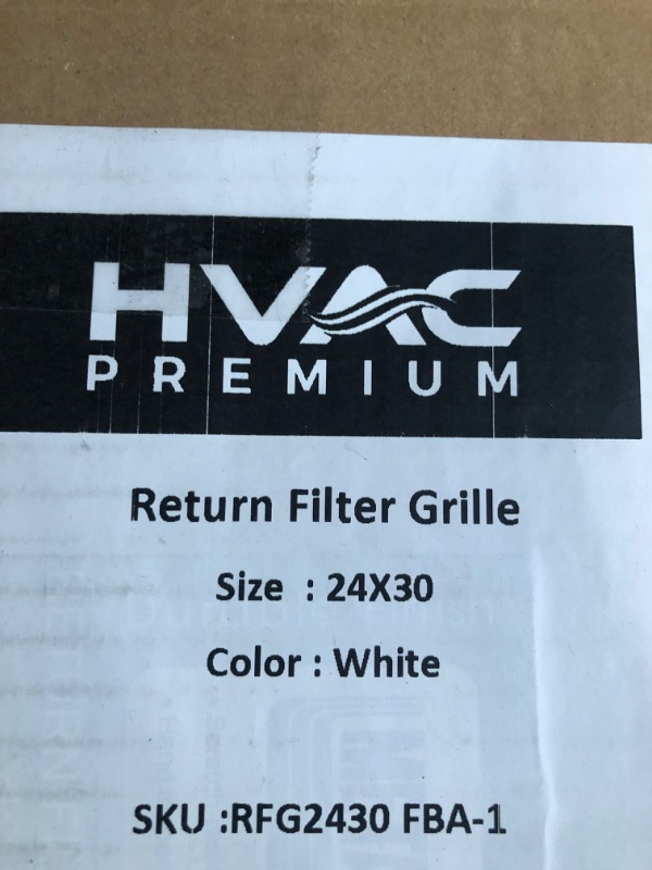 Photo 6 of **FOR PARTS/REPAIR ONLY, SEE NOTES**  24 X 30 Steel Return Air Filter Grille for 1 Filter - Removable Face/Door - HVAC DUCT COVER - Flat Stamped Face - White