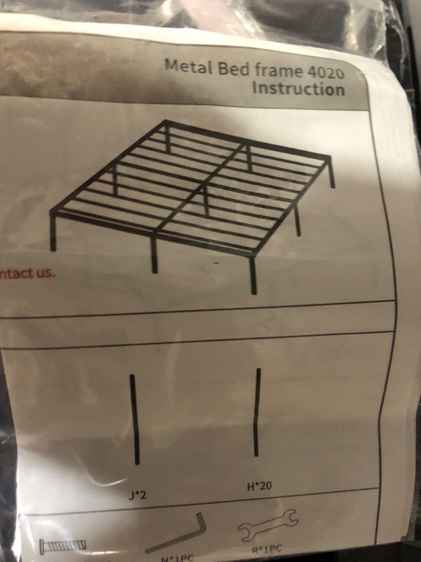 Photo 4 of **USED BUT APPEARS NEW** Hafenpo 14 Inch Queen Bed Frame - Durable Platform Bed Frame Non-Slip Metal Bed Frame No Box Spring Needed Heavy Duty Queen Size Bed Frame Easy Assembly Strong Bearing Capacity Queen 14 Inch