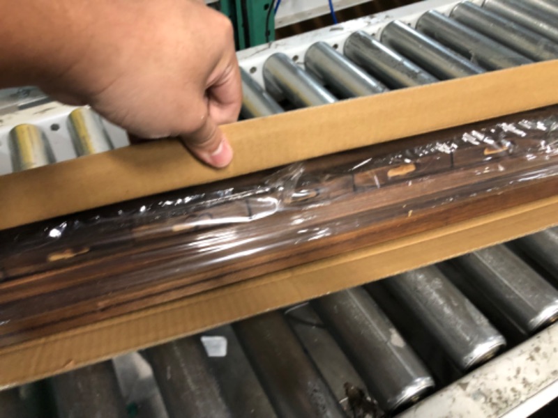 Photo 1 of URBANDI, Rustic Floating Shelves, Set of 2, Hidden Bracket, Solid Wood, Heavy Duty, Wall Mounted Shelves, (Brown, 36Wx12D) 36Wx12D Brown