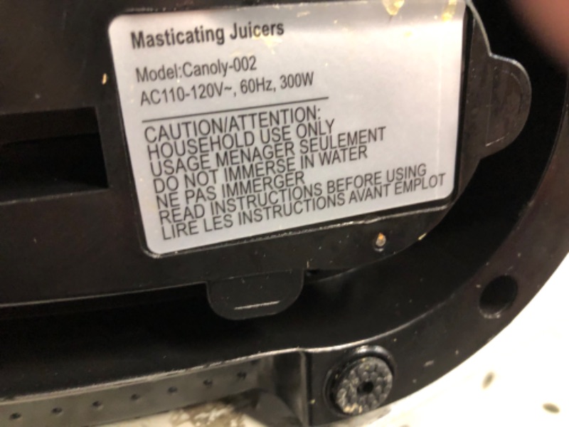 Photo 5 of ***MAJOR DAMAGE - NOT FUNCTIONAL - SEE NOTS***
Masticating Juicer, 300W Professional Slow Juicer with 3.5-inch (88mm) Large Feed 