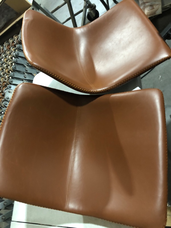 Photo 1 of **DAMAGE**
Sweetcrispy Counter Height Bar Stools Set of 2, Leather 26" Counter Height Bar Stools Whiskey Brown