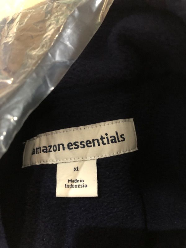 Photo 4 of Amazon Essentials Men's Full-Zip Fleece Jacket Polyester Black Navy SIZE X-Large 2 pack