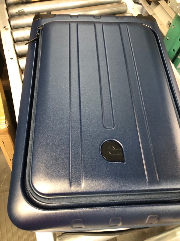 Photo 2 of Aerotrunk Airline Approved Carry On Luggage - Lightweight Hard Shell Suitcase with Spinner Wheels, TSA Lock - Carry-On 23" Blue