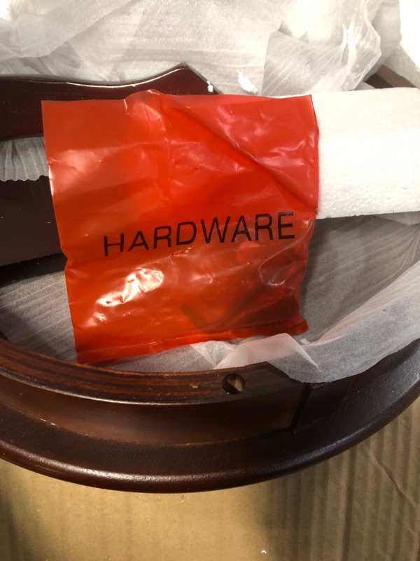 Photo 2 of **MISSING HARDWARE**
Kings Brand Furniture Cherry Finish Wood Round Pedestal Side Accent Table