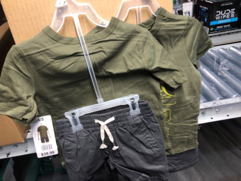 Photo 4 of GAP Boy's 2-Piece Short Sleeve T-Shirt & Shorts Outfit Set (Olive/Grey, 6/7)
3 pack