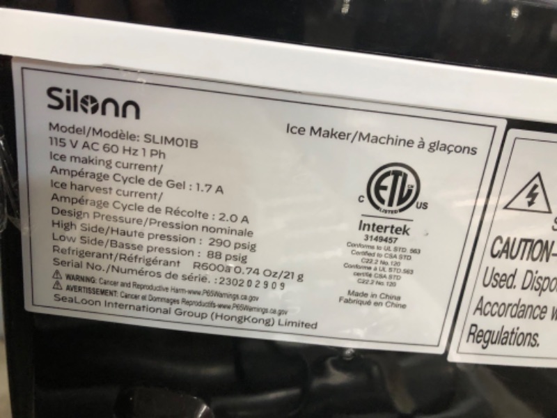 Photo 5 of **NONREFUNDABLE**FOR PARTS OR REPAIR**SEE NOTES**
Silonn Ice Makers Countertop 9 Bullet Ice Cubes & Brita Standard Everyday Water Filter Pitcher, White, Large 10 Cup, 1 Count