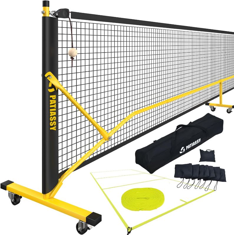 Photo 4 of  Pickleball Net Set with Wheels and Pickleball Court Marking Kit 22 FT